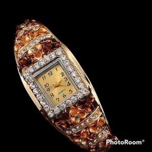 Gold Bangle Bracelet Wristwatch NEW